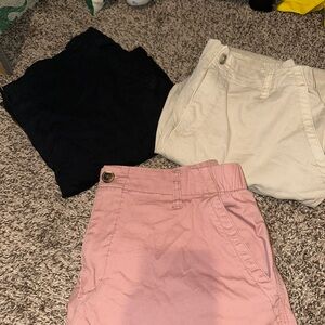 Old Navy Ankle & Cropped Pants Trio - Pink, Black, Cream